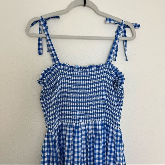 Draper James Taylor Smocked Gingham Midi Dress - Picture 12 of 14